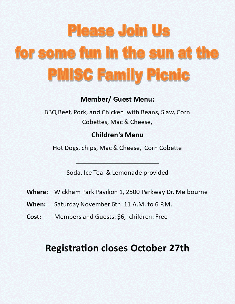 November Picnic Registration Flyer