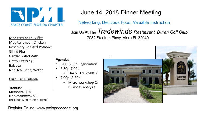 June 2018 PMI Dinner Venue