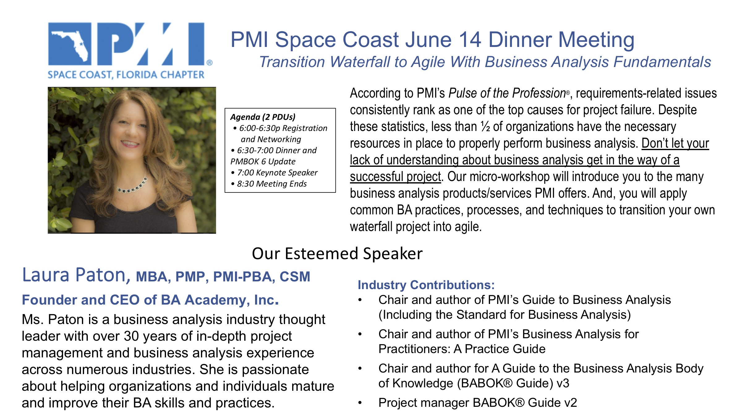 PMISC June2018 Dinner meeting speaker Bio V2